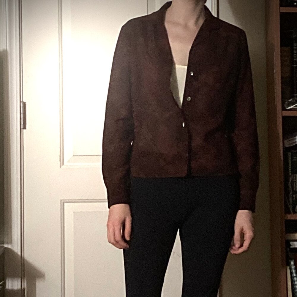 Burgundy Blouse with Light Red Floral - Rena Rowan